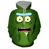 ANGRY PICKLE RICK AND MORTY 3D HOODIE