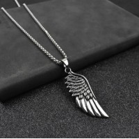 EAGLE WING LION HEAD SKULL STAINLESS STEEL NECKLACE