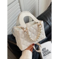 FAUX PEARL QUILTED BAG