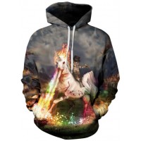 FIRE HORSE AND KITTY CAT - 3D STREET WEAR HOODIE