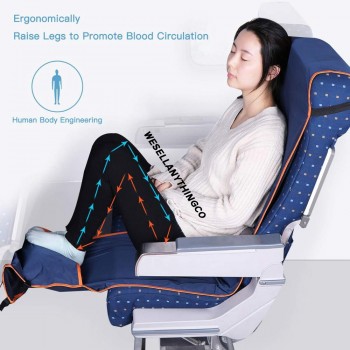FOOT HAMMOCK ADJUSTABLE FOR PLANES TRAINS BUSES WITH INFLATABLE PILLOWS AND SEAT COVER