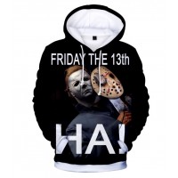 FRIDAY THE 13TH MICHAEL MYERS  HALLOWEEN HORROR 3D HOODIE