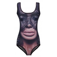 GIRL AND A LACE MASK - 3D FEMALE SWIMSUIT SWIMWEAR