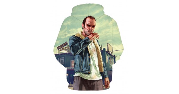 ACEGI Grand Theft Auto Sport Model Hooded Cotton Sweater Style Solid Colour 