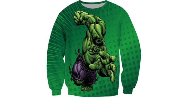 Zonder scheiden patroon HULK CLASSIC - LONG SLEEVE 3D SWEATER - by www.wesellanything.co