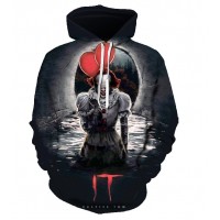 IT PENNYWISE CLOWN HALLOWEEN SCARE - 3D HOODIE
