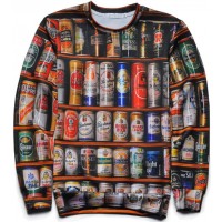 JUST BEER CANS - LONG SLEEVE 3D STREET WEAR SWEATER
