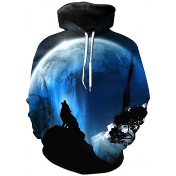 MIDNIGHT WOLF - 3D STREET WEAR HOODIE - by www.wesellanything.co