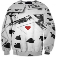 POKER CARDS MASH UP 3D SWEATER