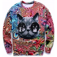 PSYCHEDELIC LSD TRIP CAT 3D SWEATER