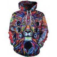 PSYCHEDELIC TRIBE LION 3D HOODIE