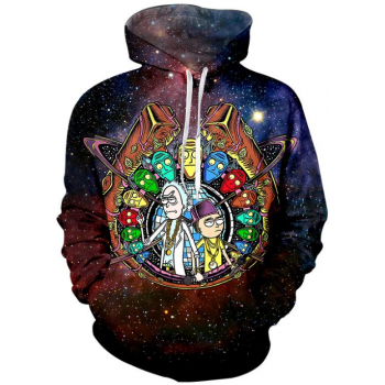 RICK AND MORTY ALIEN HEADS 3D HOODIE