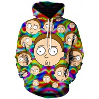 RICK AND MORTY FACE MASH UP 3D HOODIE