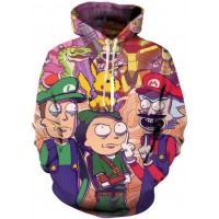 RICK AND MORTY MARIO PIKACHU 3D HOODIE