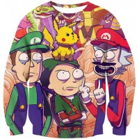 RICK AND MORTY MARIO PIKACHU 3D SWEATER