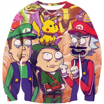 RICK AND MORTY MARIO PIKACHU 3D SWEATER