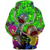 RICK AND MORTY PORTAL TRIP 3D HOODIE