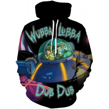 RICK AND MORTY SPACE CRAFT 3D HOODIE