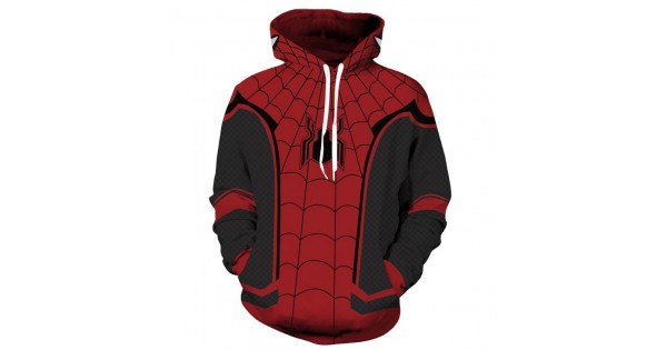 New Spiderman Herren Hoodie Baumwolle Rundhals 3D Print Tops Pullover Sweater 