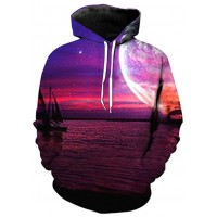 SUNSET AND THE MOON - 3D STREET WEAR HOODIE