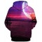 SUNSET AND THE MOON - 3D STREET WEAR HOODIE