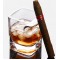 WHISKEY GLASS WITH CIGAR HOLDER