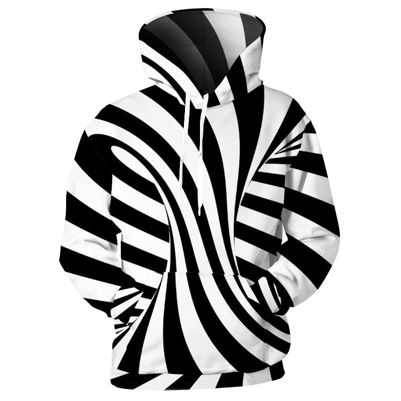ILLUSION STRIPES - 3D STREET WEAR HOODIE - by www.wesellanything.co