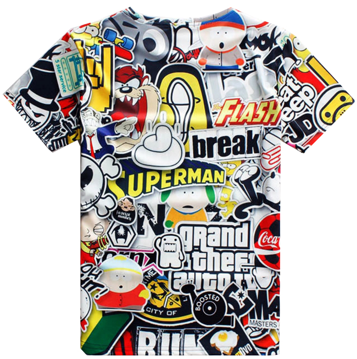 MASH UP CARTOONS - 3D STREET WEAR TSHIRT - by www.wesellanything.co