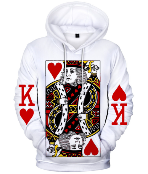 QUEEN OF HEARTS - 3D STREET WEAR HOODIE - by www.wesellanything.co