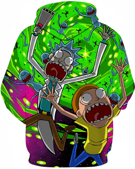 Rick and Morty Walking Through Portal Men's Hooded Sweatshirt 