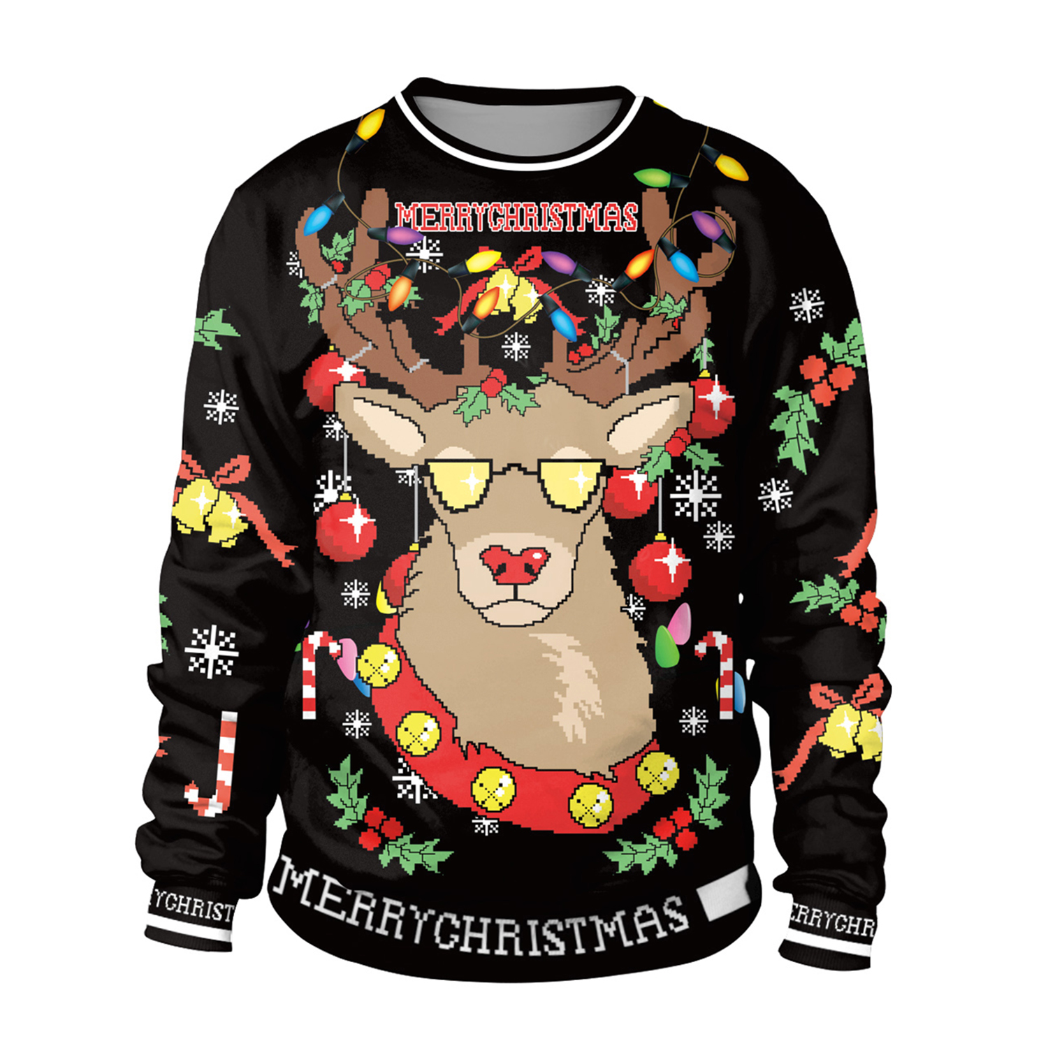 Kleding Gender-neutrale kleding volwassenen Hoodies & Sweatshirts Sweatshirts Merry Christmas Sweatshirt,Merry Christmas Reindeer Sweatshirt,Flying Santa Reindeer,Christmas Gift,Christmas Hoodie,Winter Sweatshirt 